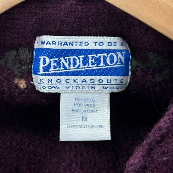Vintage Pendleton Girls M 100% Wool Cardigan Sweater Embroidered Floral - Picture 3 of 16